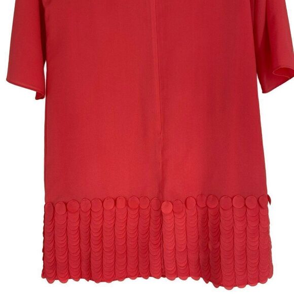 IN Studio Petite Layered Fringe Dress NWT Coral Size 12P - Picture 8 of 11